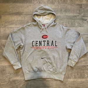 Vintage 90s Central Football Hoodie Nike Team Gray Sweatshirt Adult Size M
